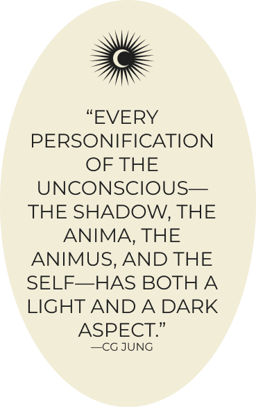 Jung quote: every personification of the unconscious—the shadow, the anima, the animus, and the Self—has both a light and a dark aspect.