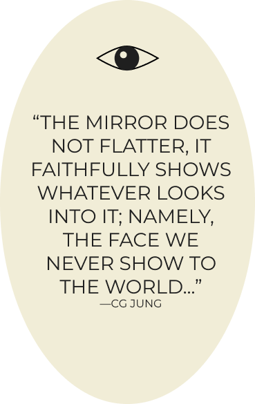 Jung quote: The mirror does not flatter, it faithfully shows whatever looks into it; namely, the face we never show to the world...